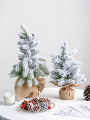 Artificial Snow Pine Tree 12 Inch Flocked Tabletop Christmas Decor 1 Pc