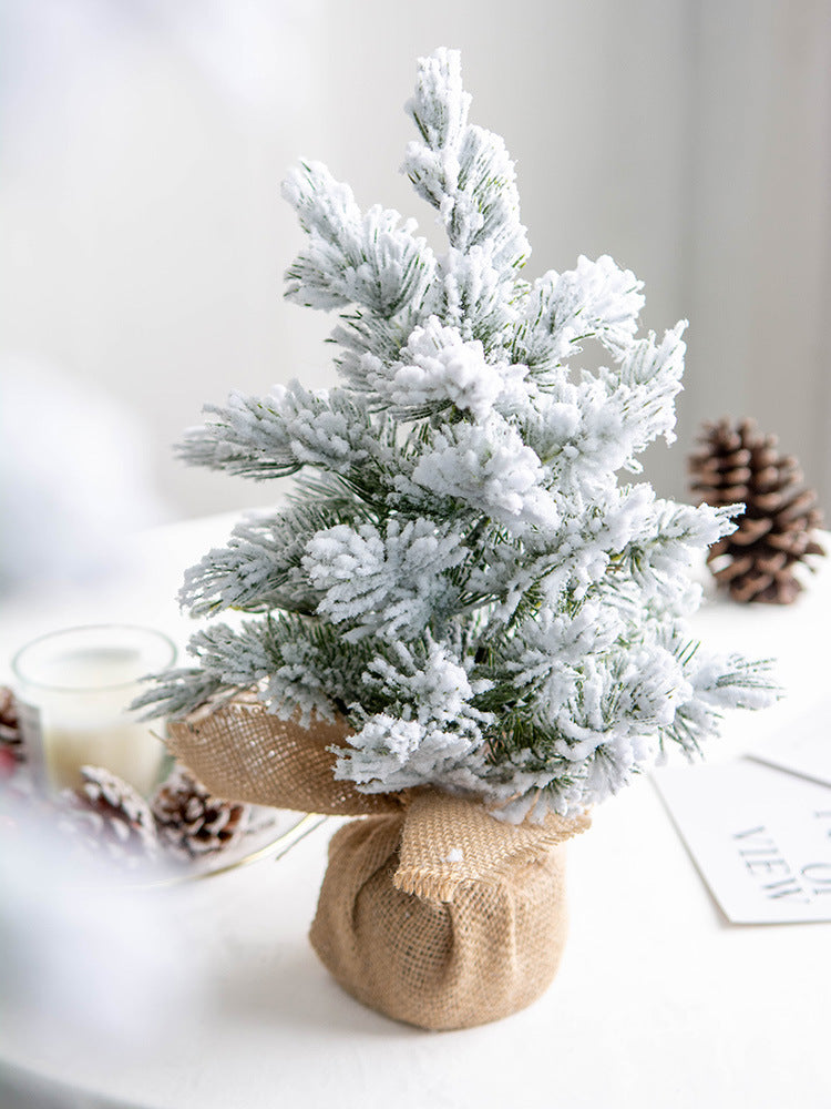 Artificial Snow Pine Tree 12 Inch Flocked Tabletop Christmas Decor 1 Pc