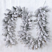 Artificial Pine Cedar Vine Garland 6 Ft Flocked Bulk Christmas Wreaths for Doors Fireplace Decorations