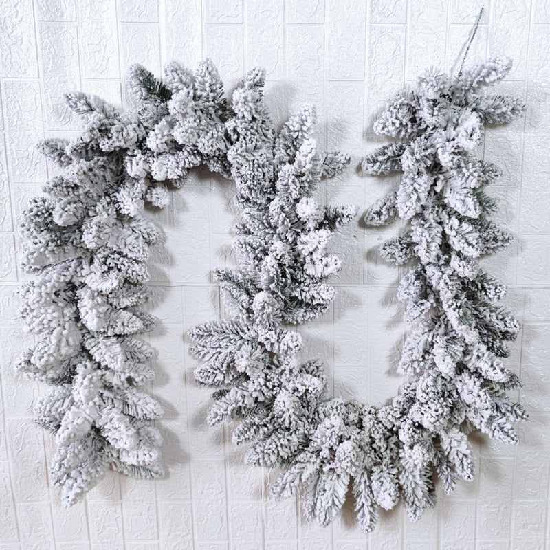 Artificial Pine Cedar Vine Garland 6 Ft Flocked Bulk Christmas Wreaths for Doors Fireplace Decorations