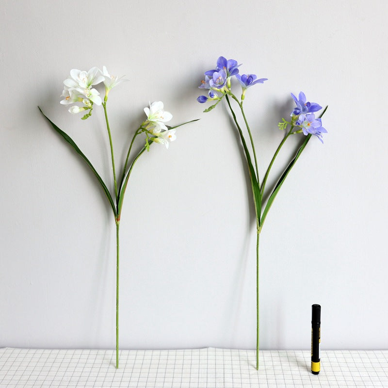 25 Inch Artificial Freesia Stems 25 Pcs Real Touch Silk Flowers Bulk Wholesale