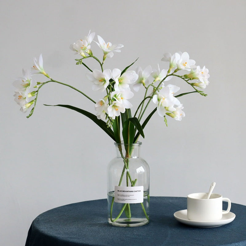 25 Inch Artificial Freesia Stems 25 Pcs Real Touch Silk Flowers Bulk Wholesale