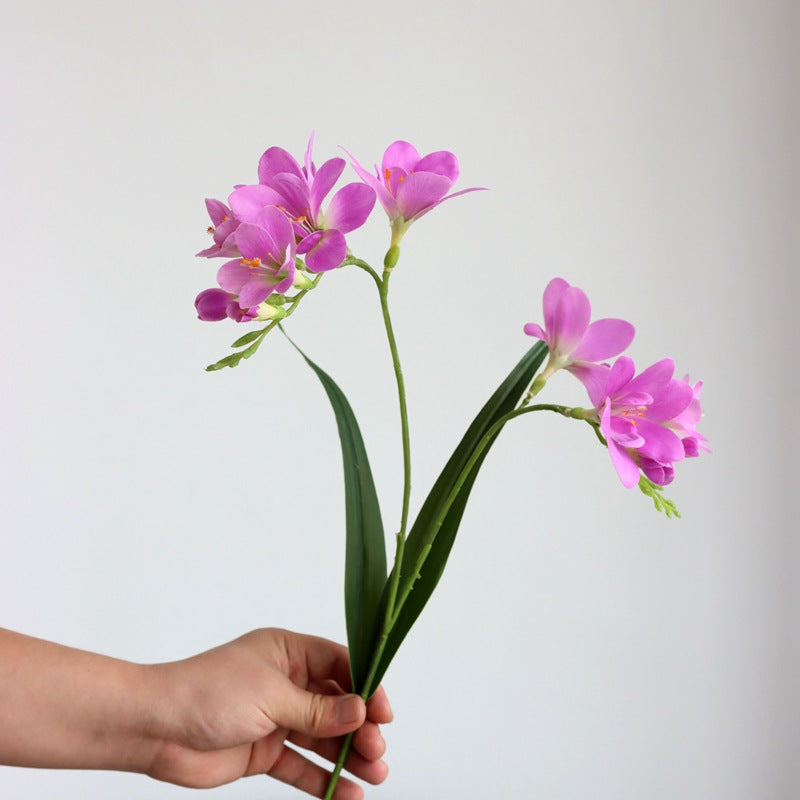 25 Inch Artificial Freesia Stems 25 Pcs Real Touch Silk Flowers Bulk Wholesale