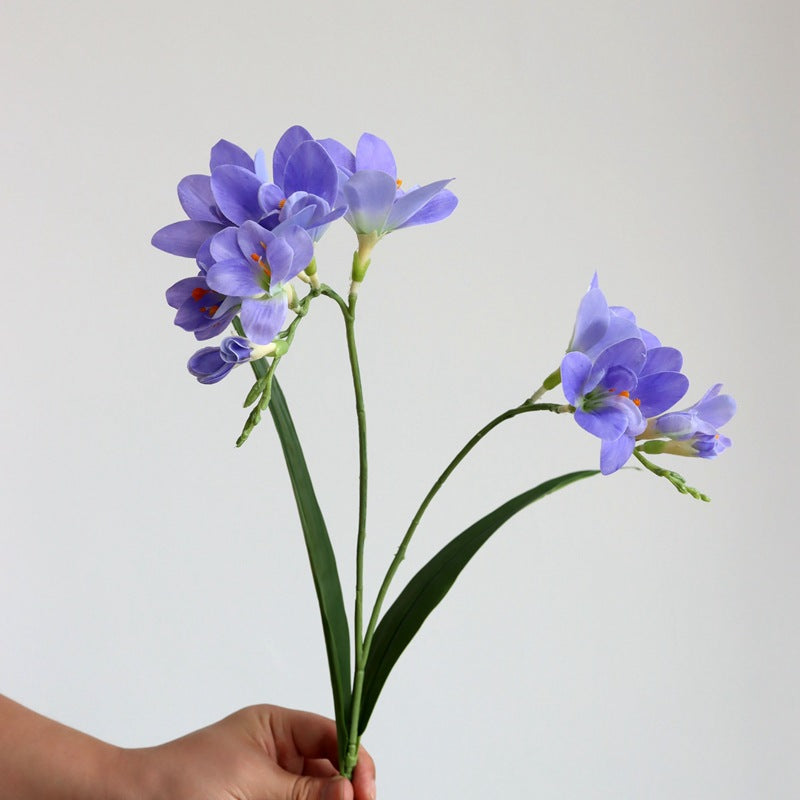 25 Inch Artificial Freesia Stems 25 Pcs Real Touch Silk Flowers Bulk Wholesale