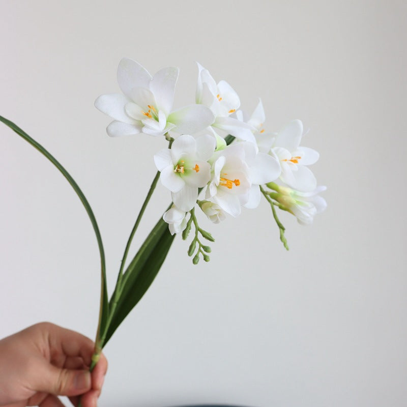 25 Inch Artificial Freesia Stems 25 Pcs Real Touch Silk Flowers Bulk Wholesale