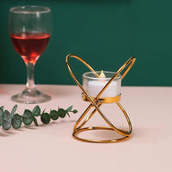 Bulk Geometric Lotus Flower Tealight Candle Holders Golden Metal Table Centerpiece Wholesale