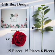 Velvet Rose Flowers with Stems and Heads, Bulk Gift Box, Luxury Artificial Silk, Wedding DIY Crafts