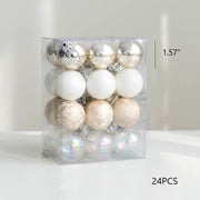 Glitter Champagne Christmas Ball Ornaments Set, 12 Pcs Hanging Decorations for Tree, Holiday Home Decor
