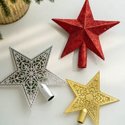 Glitter Star Christmas Tree Topper Bulk Holiday Ornament for Indoor Office New Year Decor
