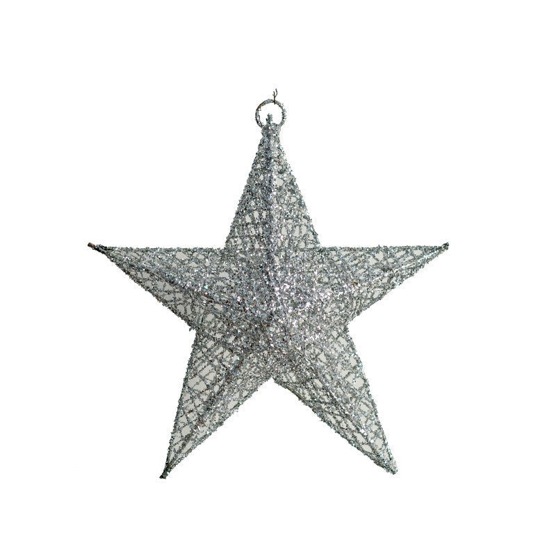 Glitter Star Hanging Ornaments 12 Pcs Bulk Christmas Tree Decorations for Holiday Party