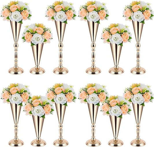 Bulk Gold Flower Arrangement Stand Versatile Trumpet Vase for Centerpieces Wedding Party Event Dining Room Home Decor Wholesale