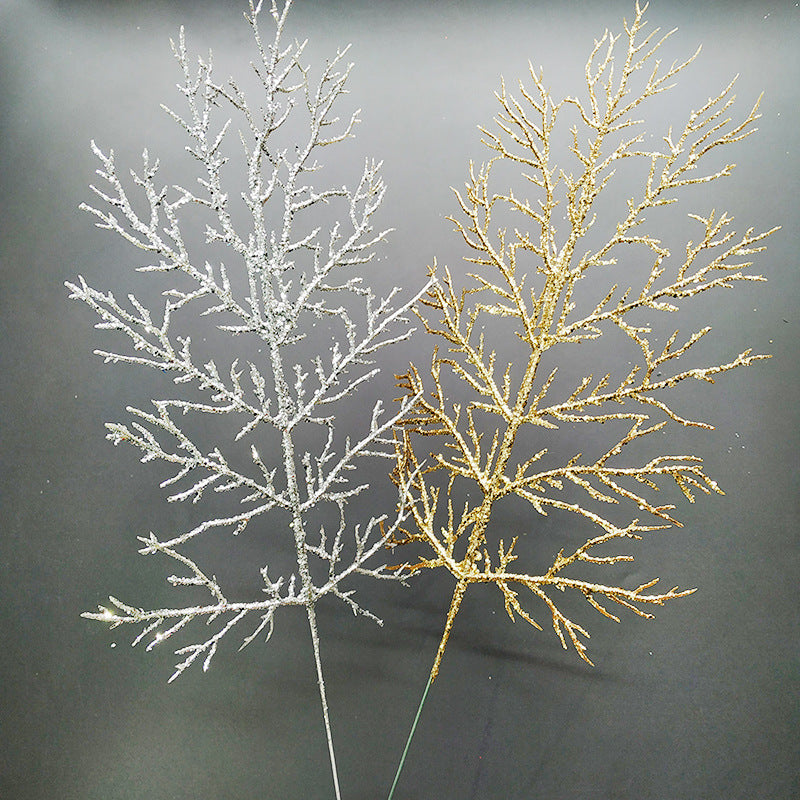 15 Inch Artificial Christmas Cedar Picks, 10 Pcs, Gold and Silver Holiday Decor