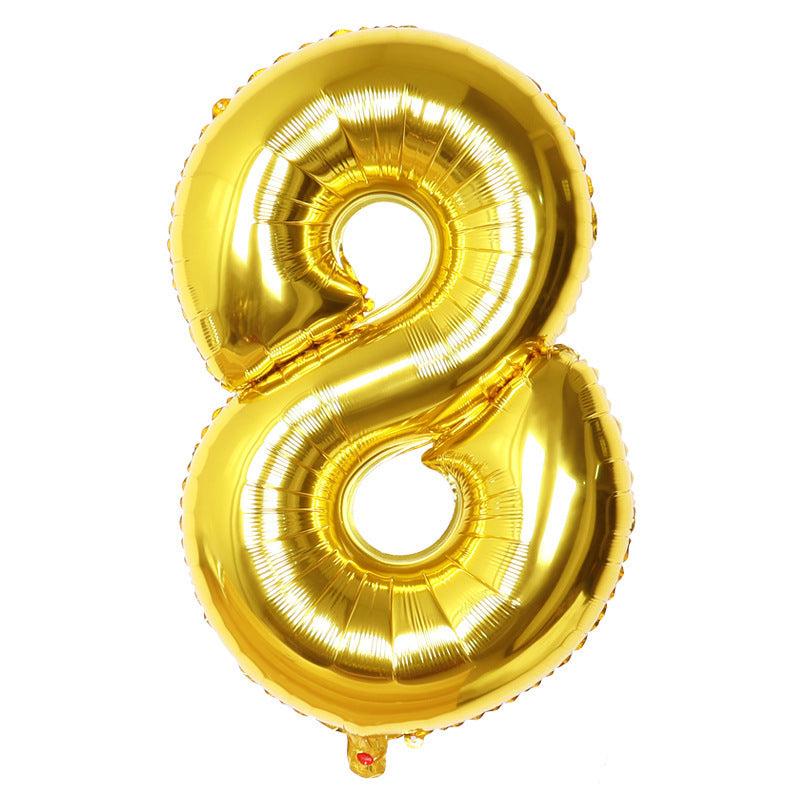 Bulk Golden Digital Number Foil Mylar Balloon for Birthday Party Wedding Baby Shower Engagement Anniversary Wholesale