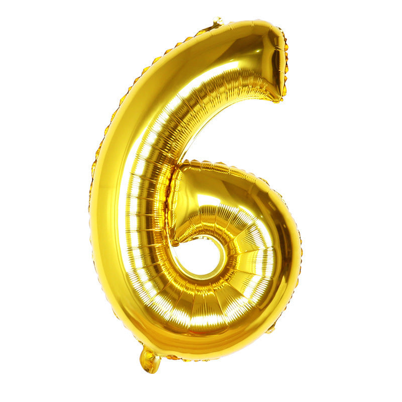 Bulk Golden Digital Number Foil Mylar Balloon for Birthday Party Wedding Baby Shower Engagement Anniversary Wholesale