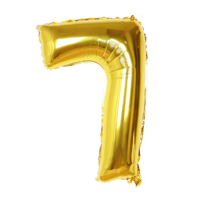 Bulk Golden Digital Number Foil Mylar Balloon for Birthday Party Wedding Baby Shower Engagement Anniversary Wholesale