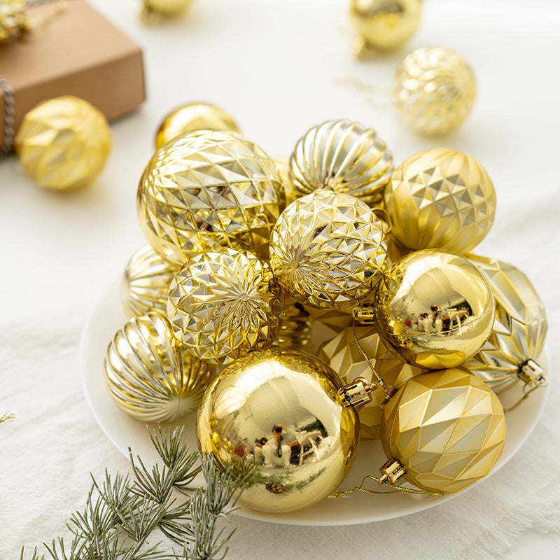 Bulk Set of 24 Golden, Silver, and Champagne Christmas Hanging Balls Ornaments for Tree Decor