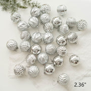 Bulk Set of 24 Golden, Silver, and Champagne Christmas Hanging Balls Ornaments for Tree Decor