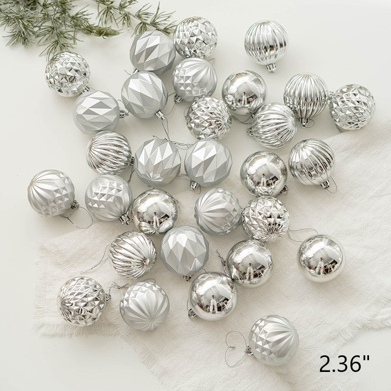 Bulk Set of 24 Golden, Silver, and Champagne Christmas Hanging Balls Ornaments for Tree Decor