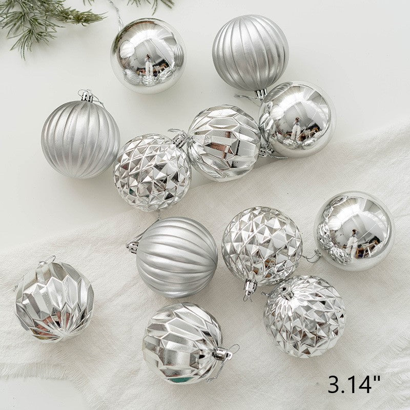 Bulk Set of 24 Golden, Silver, and Champagne Christmas Hanging Balls Ornaments for Tree Decor