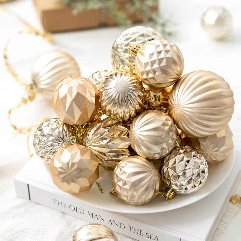 Bulk Set of 24 Golden, Silver, and Champagne Christmas Hanging Balls Ornaments for Tree Decor