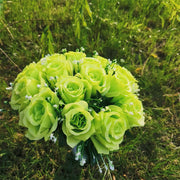 22 Colors Artificial Rose Bush Bouquets for Graves and Memorials, Bulk Wholesale Cemetery Flowers in Vase