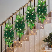 Green Artificial Christmas Teardrop Swag Garland 6 Ft Bulk for Stairs Door Fireplace Window Home Decor