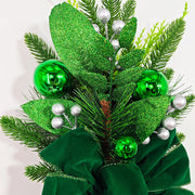 Green Artificial Christmas Teardrop Swag Garland 6 Ft Bulk for Stairs Door Fireplace Window Home Decor