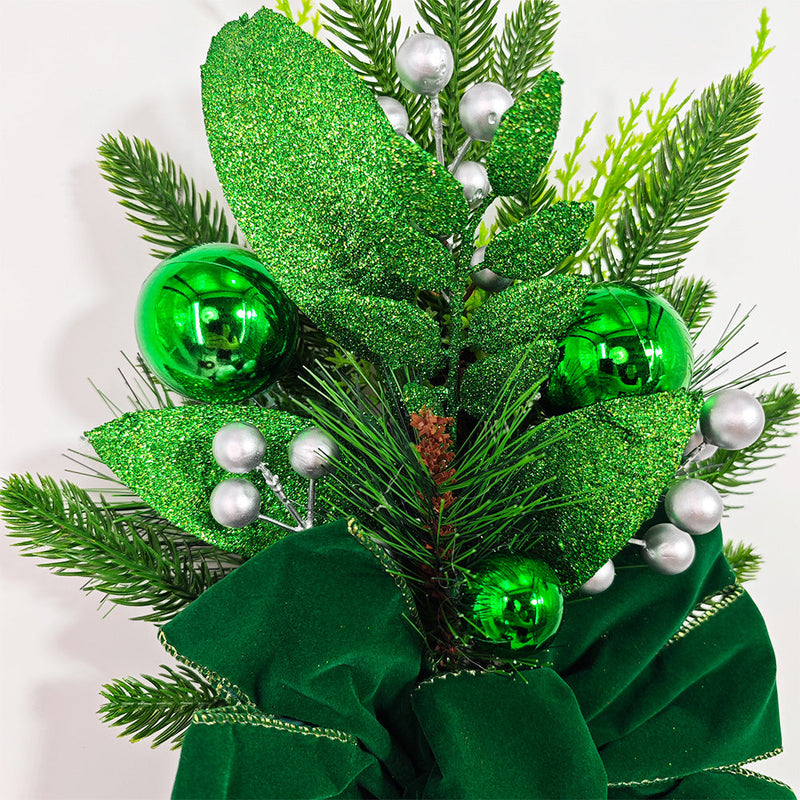 Green Artificial Christmas Teardrop Swag Garland 6 Ft Bulk for Stairs Door Fireplace Window Home Decor