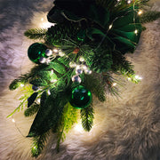 Green Artificial Christmas Teardrop Swag Garland 6 Ft Bulk for Stairs Door Fireplace Window Home Decor