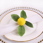 6 Pcs Handmade Artificial Lemon Fruit Napkin Rings Holders Bulk Set