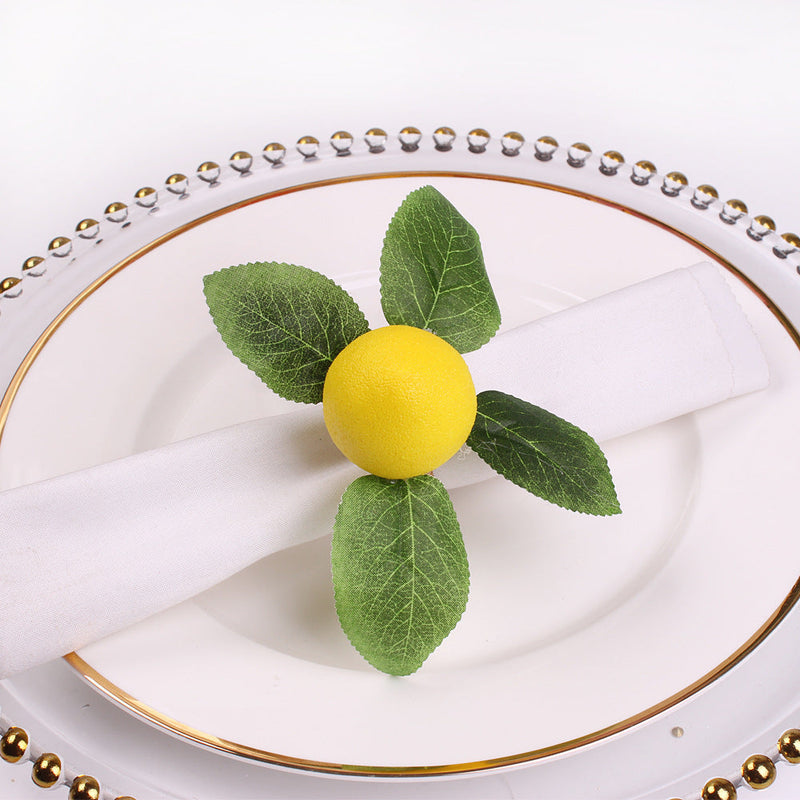 6 Pcs Handmade Artificial Lemon Fruit Napkin Rings Holders Bulk Set