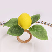 6 Pcs Handmade Artificial Lemon Fruit Napkin Rings Holders Bulk Set