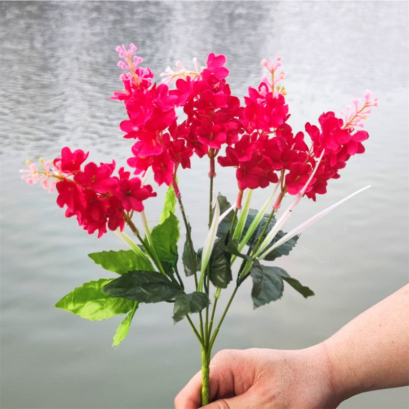 8 Pcs Artificial Hyacinth Bush Flowers UV Resistant Outdoor Silk Plants Bulk
