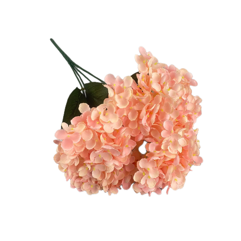 14 Inch Artificial Silk Hydrangea Bush, 5 Pcs, 14 Colors, 19 Inches Tall