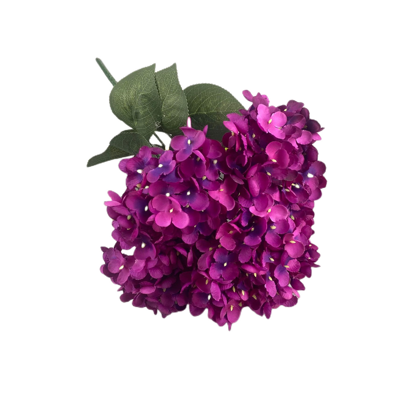 14 Inch Artificial Silk Hydrangea Bush, 5 Pcs, 14 Colors, 19 Inches Tall