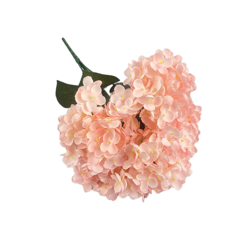 14 Inch Artificial Silk Hydrangea Bush, 5 Pcs, 14 Colors, 19 Inches Tall