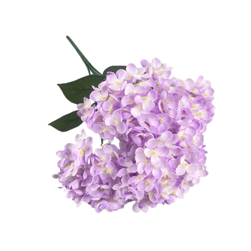 14 Inch Artificial Silk Hydrangea Bush, 5 Pcs, 14 Colors, 19 Inches Tall