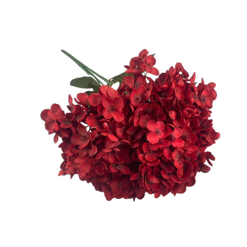 14 Inch Artificial Silk Hydrangea Bush, 5 Pcs, 14 Colors, 19 Inches Tall