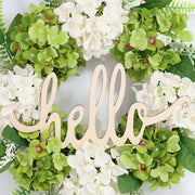 Bulk Artificial Hydrangea Wreaths with Hello Sign, Spring Front Door Decor, Farmhouse Style, Wholesale Pack