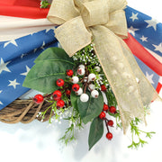 Artificial Berry Wreaths for Independence Day 12 Inch Bulk Front Door Decoration 6 Pcs