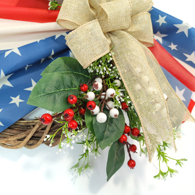Artificial Berry Wreaths for Independence Day 12 Inch Bulk Front Door Decoration 6 Pcs