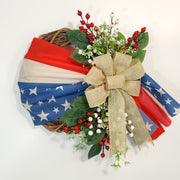 Artificial Berry Wreaths for Independence Day 12 Inch Bulk Front Door Decoration 6 Pcs