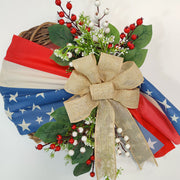 Artificial Berry Wreaths for Independence Day 12 Inch Bulk Front Door Decoration 6 Pcs