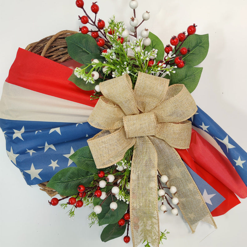 Artificial Berry Wreaths for Independence Day 12 Inch Bulk Front Door Decoration 6 Pcs