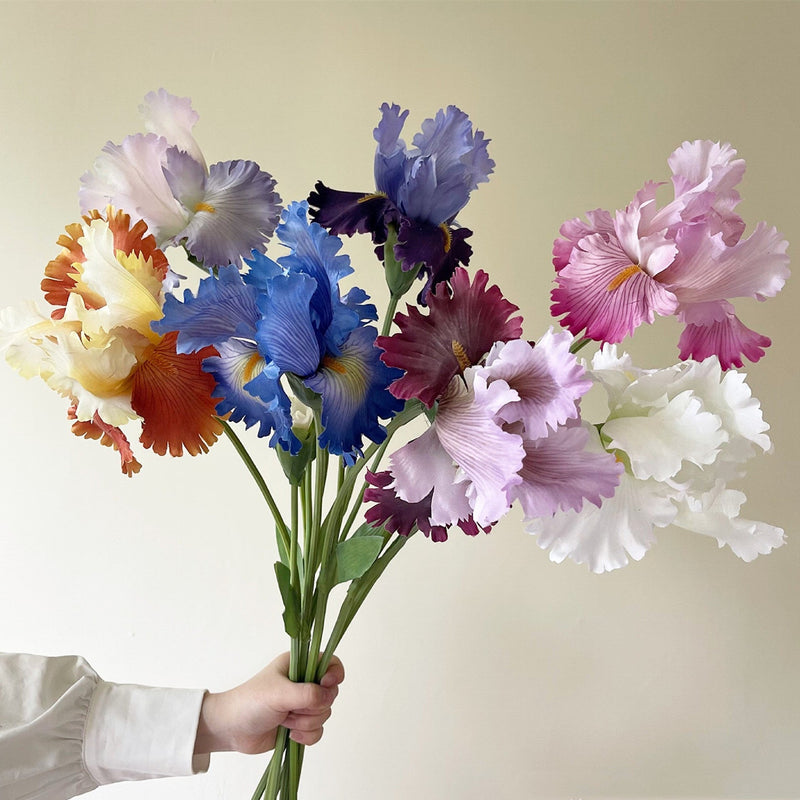 31 Inch Artificial Iris Flower Stem Silk Bulk Wholesale