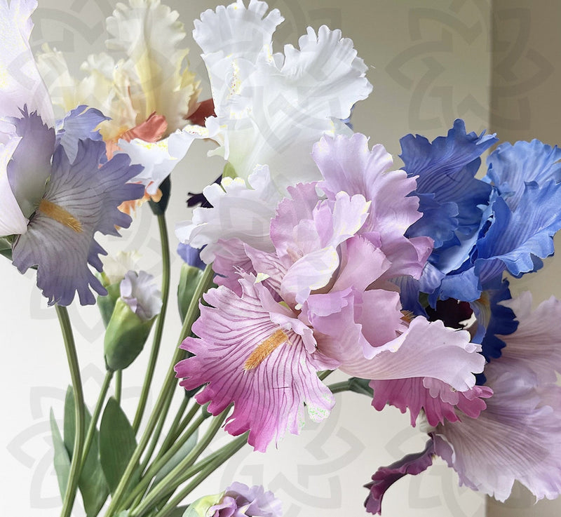 31 Inch Artificial Iris Flower Stem Silk Bulk Wholesale