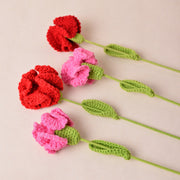 Handmade Crochet Artificial Wool Carnation Flowers, Bulk Quantity for Gift, Anniversary, Mother's Day