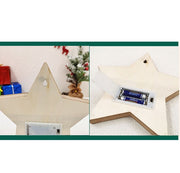 LED Star Hanging Ornaments with Hollow-out Elk and Snowman Design, Bulk Set