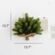 Light Up Artificial Pine Needle Bundle with LED Christmas Ball Ornament, Hanging Decoration for Door Wall Window, Bulk Set