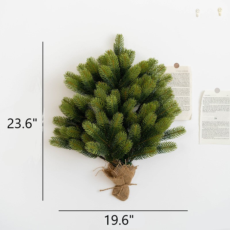 Light Up Artificial Pine Needle Bundle with LED Christmas Ball Ornament, Hanging Decoration for Door Wall Window, Bulk Set